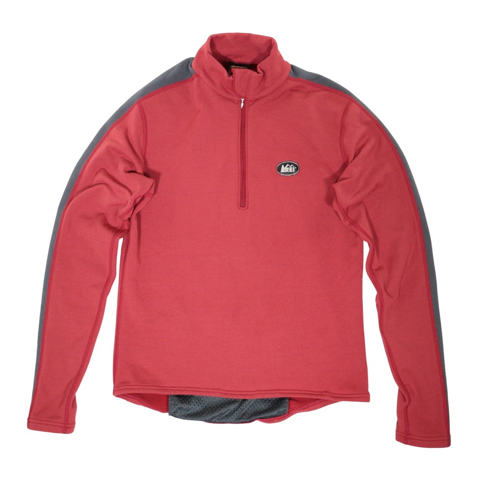 Vintage REI Cycling Jersey Quarter Zip Performance Fleece Red Men M USA MADE